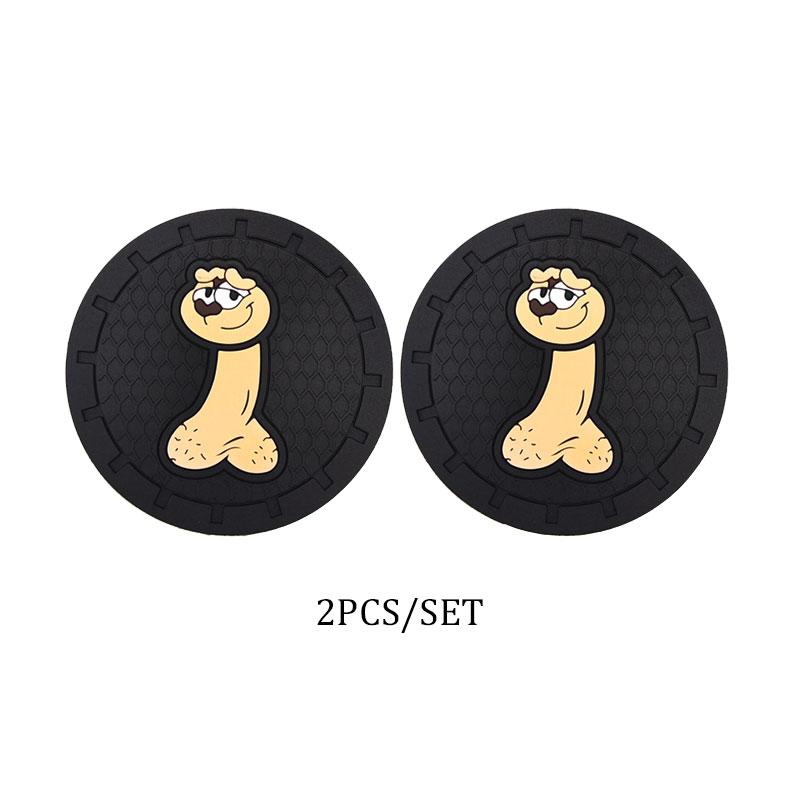 2pcs 7.2CM Cute Car Water Cup Bottle Holder Car Coaster Covers Anti-slip Pad Mat Silica Gel Sticker Auto Interior Accessories