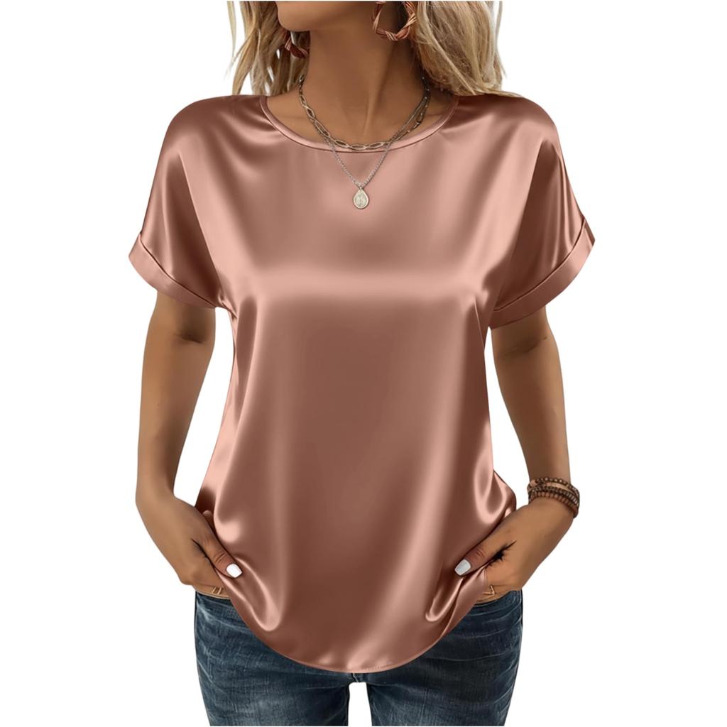 Women's Fashion Casual Round Neck Short Sleeve Shirt
