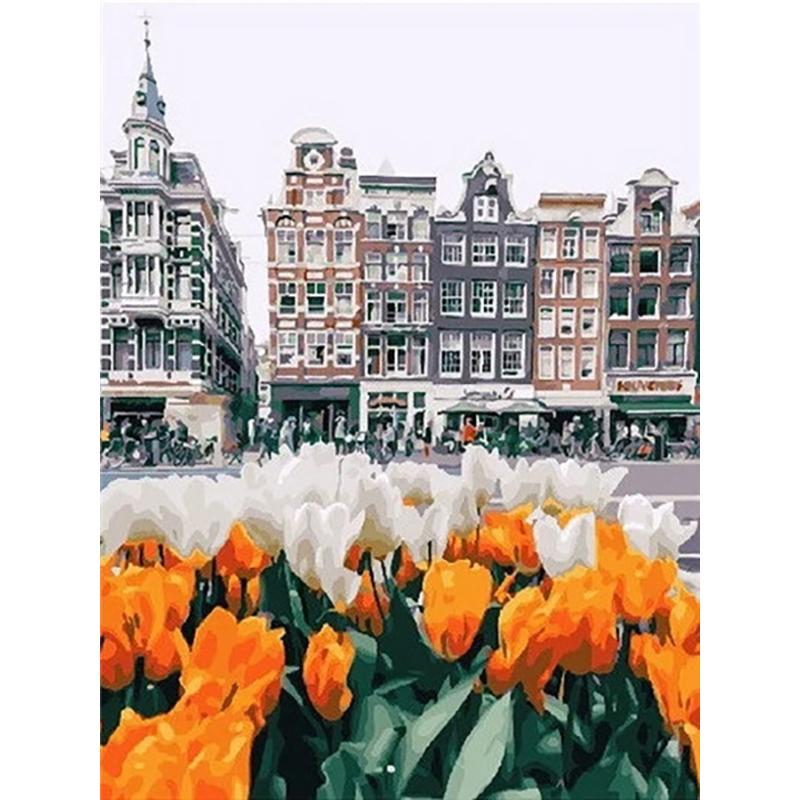 Kruhová vrtačka Diamantová malba Květinová váza Krajina Diamantové vyšívání Krajina Sada křížkového stehu DIY Home Decor dárek