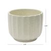 Ceramic Ribbed Vase 4.5 Inch Elegant Home Decor Pot Flowers Plants Indoor Use Cream White Durable Design