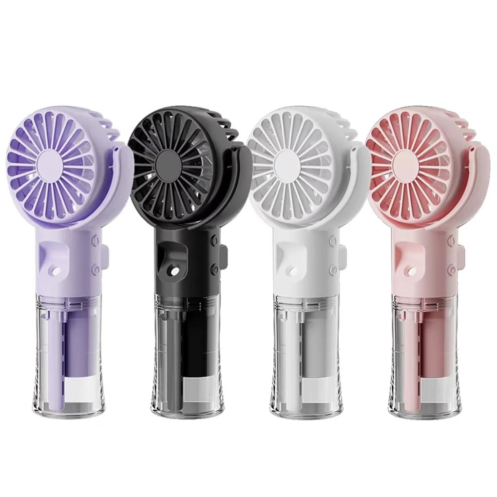 Portable Rechargeable Humidifier Fan 4-gear Wind Speed Regulation Beauty Moisturizing Mini Handheld
