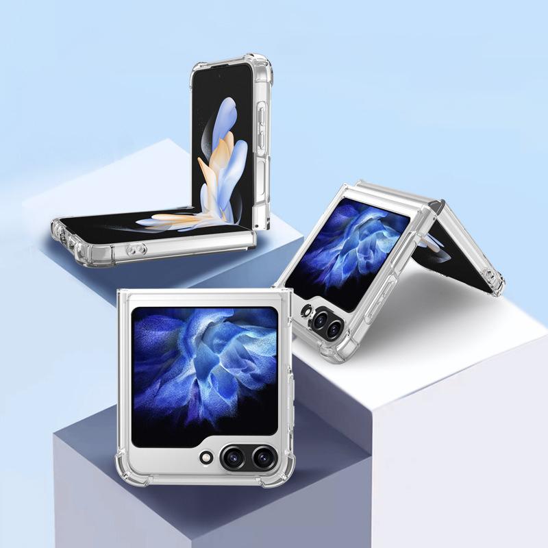 

For Samsung Galaxy Z Flip5 5G Case Clear Acrylic Phone Cover Reinforced Corners A