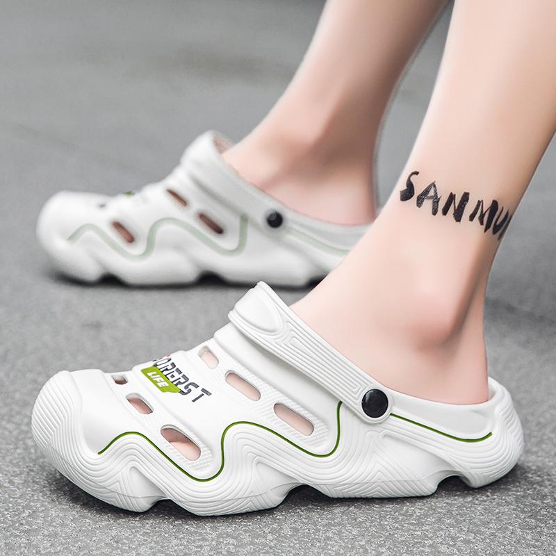 

Модные быстросохнущие мужские сандалии из ЭВА однотонные Модные трендовые легкие незаменимые для путешествий на открытом воздухе Пляжная обувь Повседневные мужские шлепанцы 40-41 белый