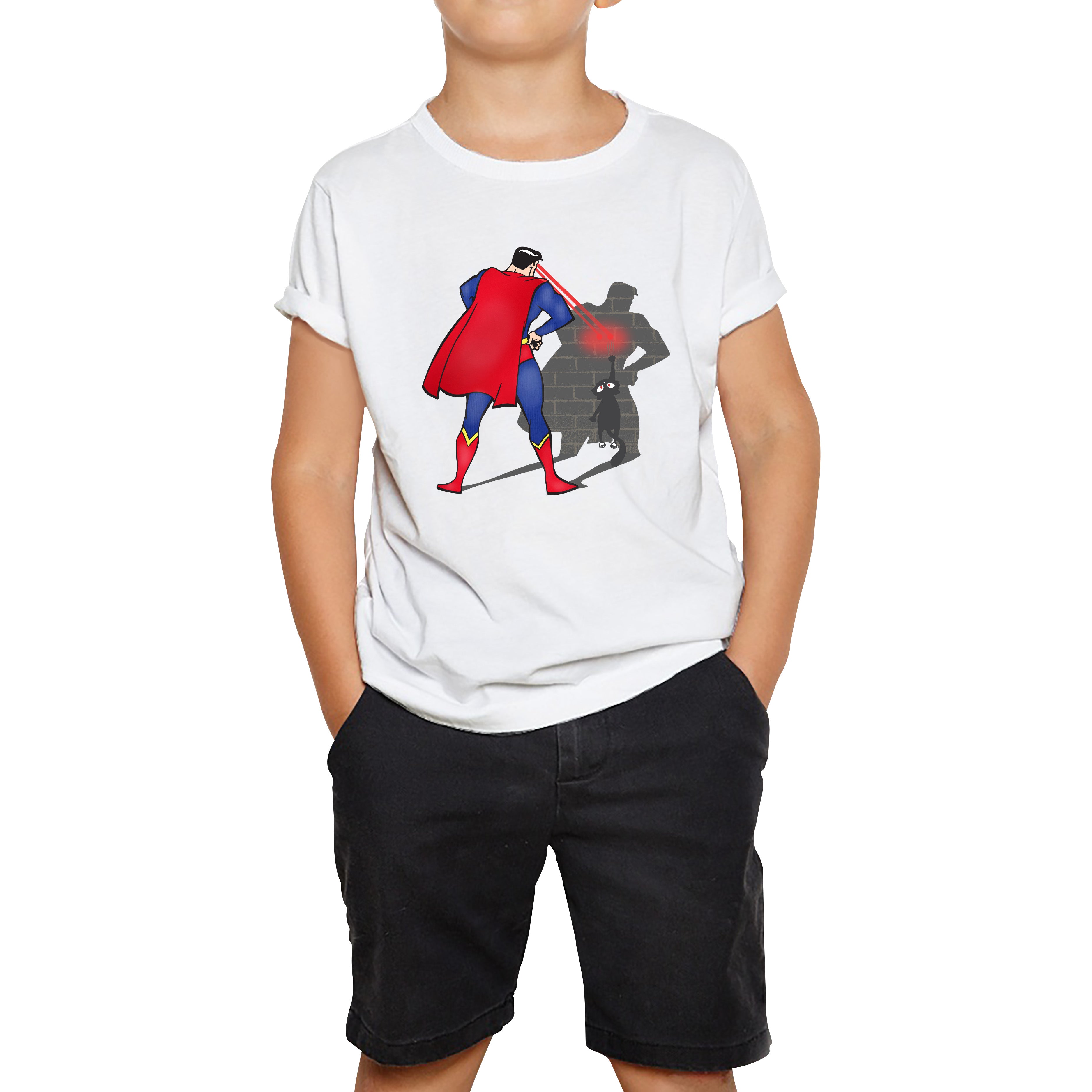 

Bigman With Cat Funny Spider Cat Comics Black Cat Spider Movie Kids Tee 120