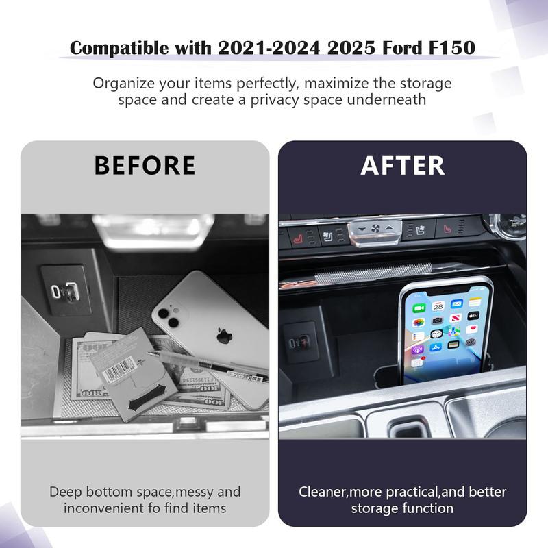 Center Console Phone Hanging Storage Box For -2024 2025 Ford F150 Gear Shift Phone Holder Hanging Storage Organizer Car Tray