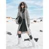 JUZUI AnnaCou Women's Faux Fur Trim Hooded Duck Down Puffer Jacket