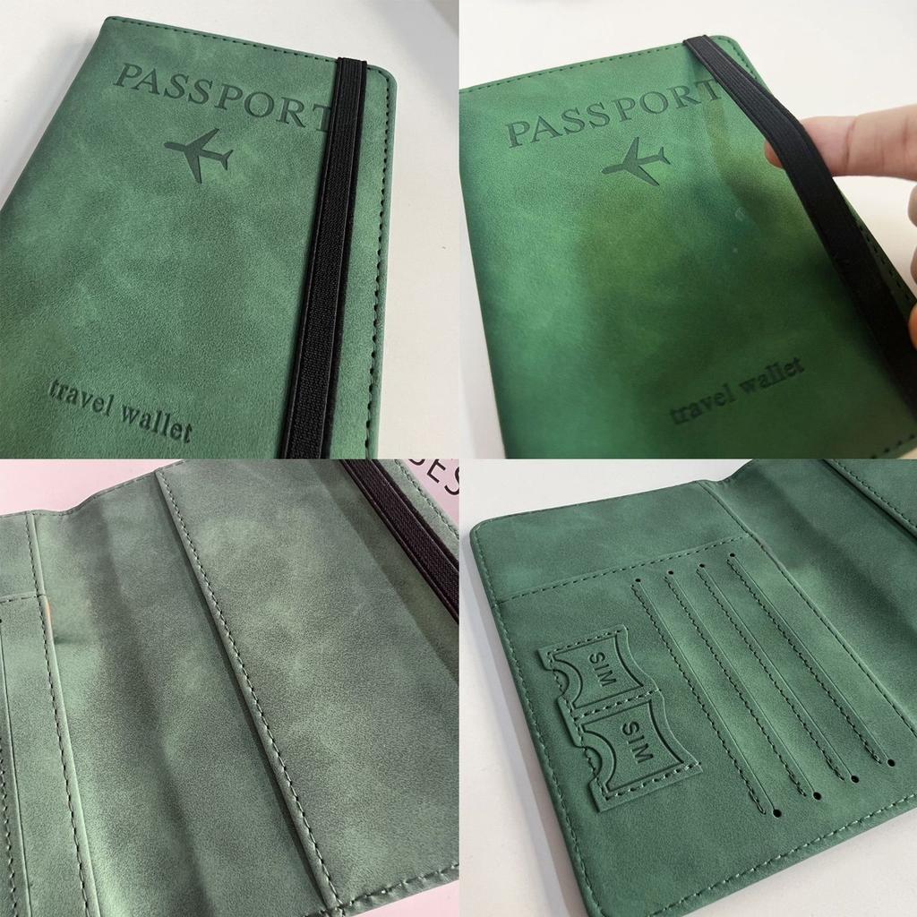 Passport Holder, with Credit Card Slot and Boarding Pass Slot Combo, Travel Wallet Case Book Travel Must Have, RFID Blocking Lea