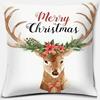 Christmas Deer Pattern Pillowcase Square Pillowcase Home Office Decoration Pillowcase