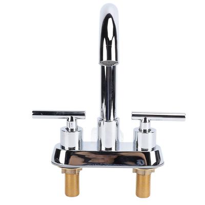 Sink Faucet with Double Handles Hot Cold Water Mixer Tap 304 Stainless Steel Sink Faucet for