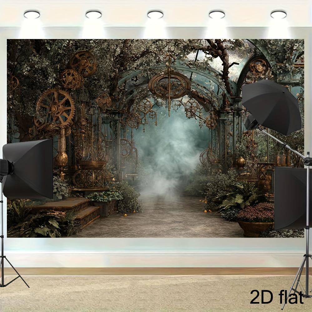 2D Plane 1 Piece of Mysterious Steampunk Garden Background Digital Background Suitable for Steampunk Background