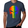 Gay Pride Skull Tshirt Minimalist Casual Short Sleeve Top