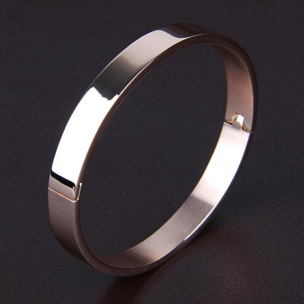 Cuff Bangle High Polished Bracelet Smooth Surface (Black, Silver, Gold, Rose Gold)