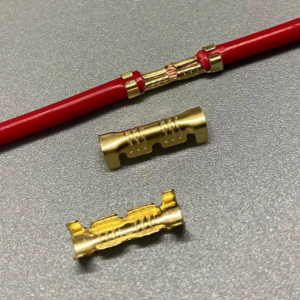 100pcs 453u Type 0.3-1.5mm2 Terminal Connector Dual Interface Terminal Electronic High Precision Yellow Copper