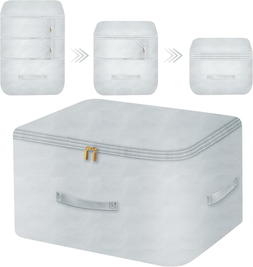 Ultra Space Saving Self Compression Organizer Comforter Storage Bag for Clothes Blankets Pillows Duvet Comforters Bedding