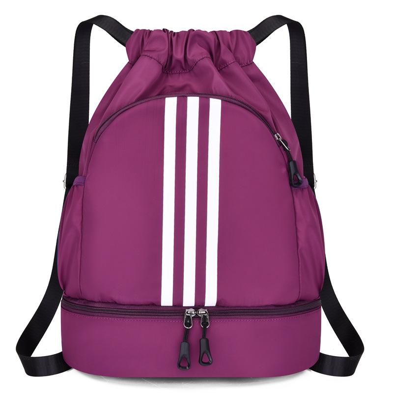 

Drawstring Pocket Shoes Bags Gym Sports Bag For Men Basketball Rucksack Climbing Shoe Pocket Camping Women s Travel Backpack CN фіолетовий