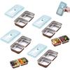 Reusable Stainless Steel Snack Containers with Lids, Stainless Steel Double Compartment Snack Box Containers Condiment Lunch Container with Lids, for
