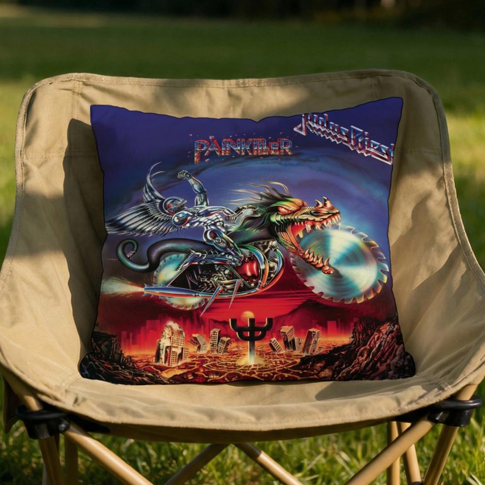 JJudas PPriest Cushion Cover Soft Reversible Durable Pillow Cover MultiScene Use for Home Car Daily Comfort