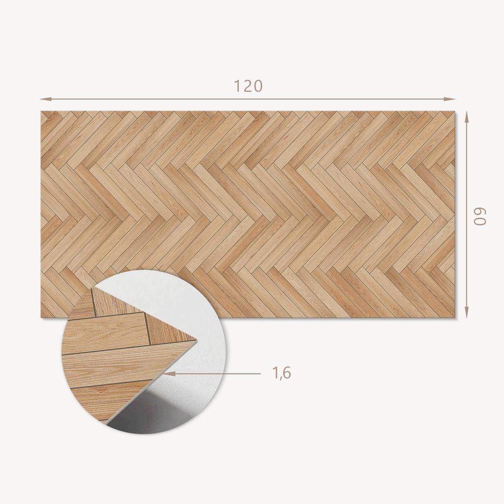Naklejany Panel Pcv Z Motywem Idealny Do Przedpokoju 120X60 Cm Wzór Podłogi W Jodełkę