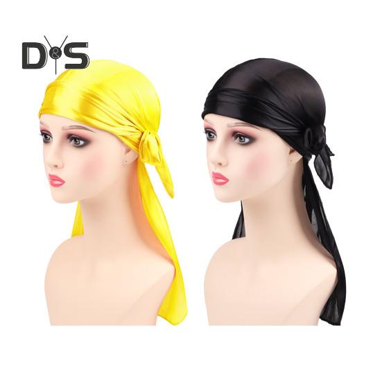 

2 шт. шелковистый Durag для мужчин и женщин длинный хвост Durag Wave головные повязки на шею атласный Doo Durag с широкими ремнями F