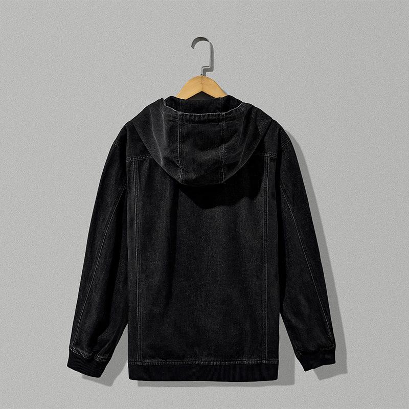 W822 Men's Thickened Hooded Denim Zip-Up Jacket: Stylish, Trendy, and Versatile.