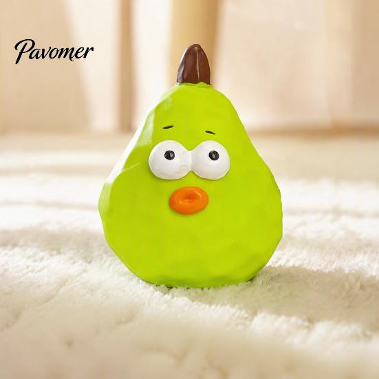Latex Dog Toy Squeaky Pear Toy, Chew Funny Shape Interactive Fetch Teeth Cleaning for Aggressive Chewers Play