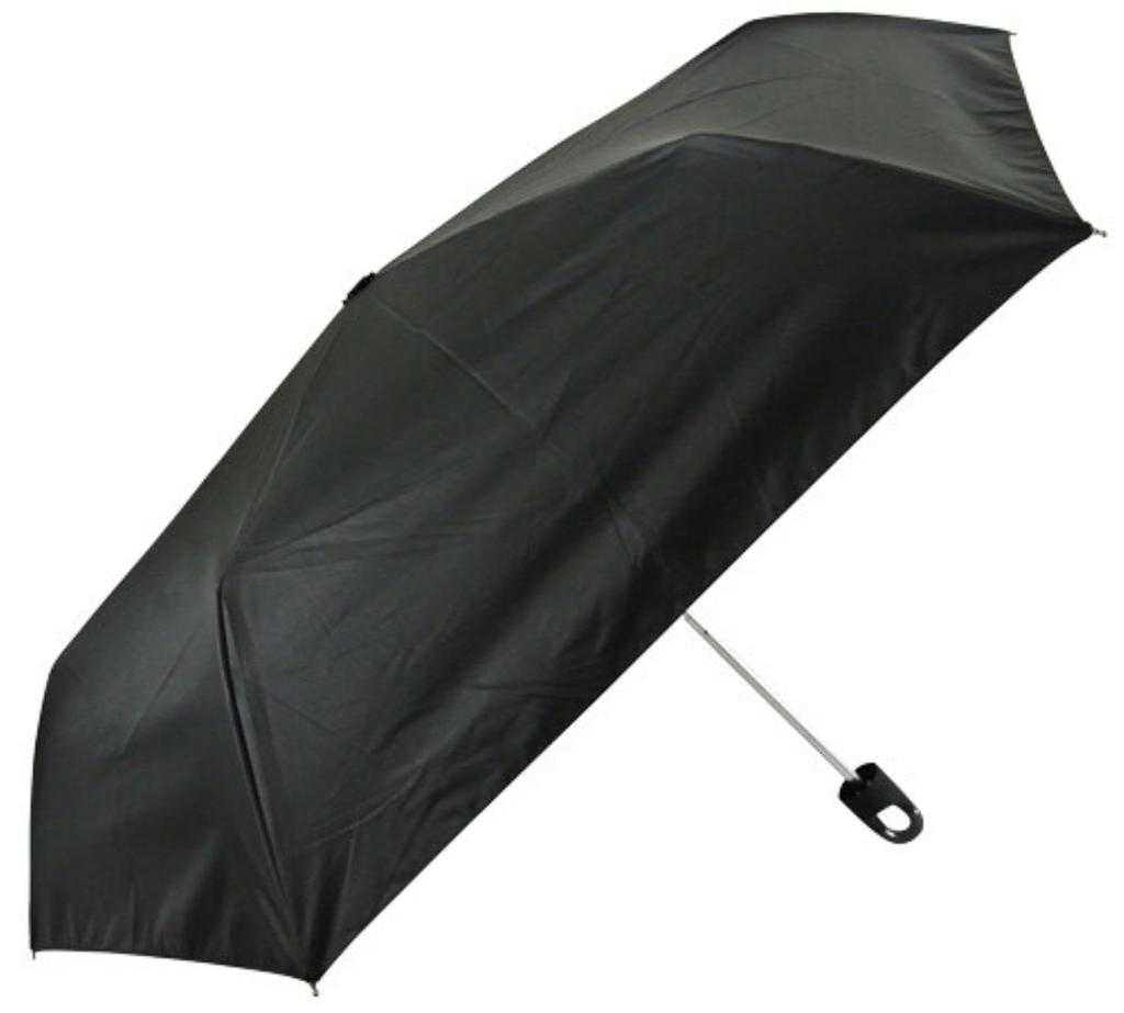 Basic Standard Folding Convenient To With Hand For Sunny or Rainy Grade 1 Blackout UV Water Black Umbrella, Men's, Hanging, Carry, Hook, Handle, 55cm,