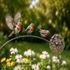 Metal Robin Garden Stake Weather Resistant Robin Yard Ornament Bird Garden Stake  Flower Pot Decor