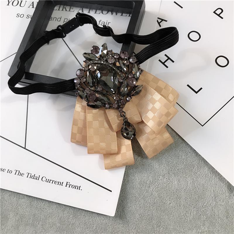 Korean Version of Bow Tie Female College Style Japanese Free-play Female Collar Flower Diamond Jewelry Shirt Accessories Male Bo