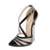 Fashion Roman style gauze sexy crossover strap 16cm pointed toe stiletto heel hollow large heel sandals  women's slippers