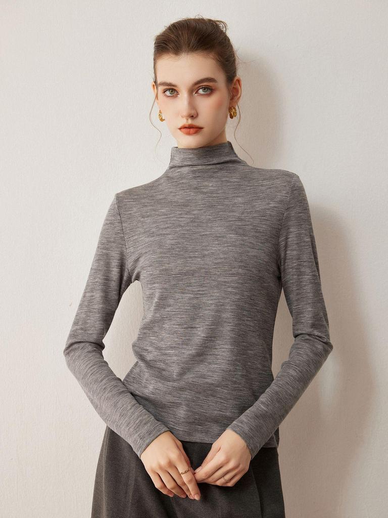 Women's Machine Washable Ultra-Fine Wool Base Layer: Half-High Neck, 2026 Autumn/Winter Thin Knit Sweater