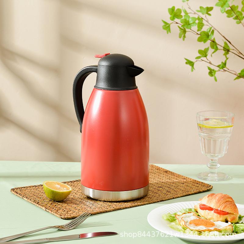 Double-Layer Stainless Steel Thermos Flask with Eagle Beak Spout for Home, Hotel, or Restaurant Use 2L