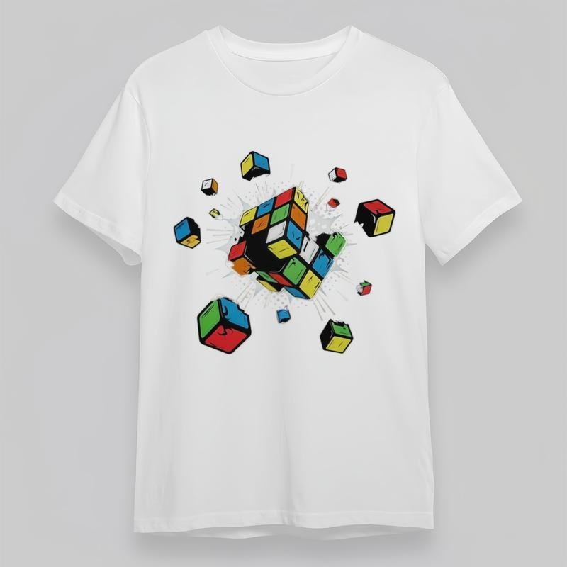 

Women s Plus Size Fashion Trend Classic T-Shirt Broken Rubik s Cube Graphic Tee XL