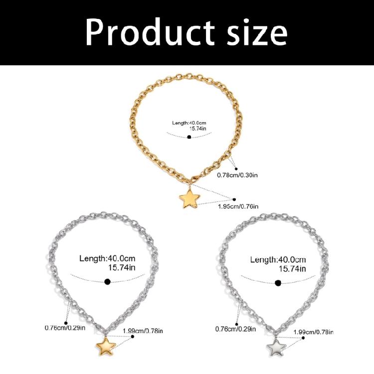 Contemporary Star Motifs Clavicle Chain Corrosion Resistant Stainless Steel Collarbone Chain Jewelry Gift