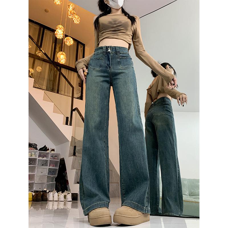 Women’s 2024 Retro High Waist Fleece Lined Flare Jeans - Plus Size Slimming Wide Leg Winter Pants