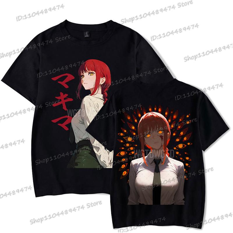 Anime Chainsaw Man T-shirt Makima Harajuku Fashion Graphics Tshirt Vintage Casual Women Y2K Tops Funny Comic Men's Clothing