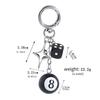 Punk Hiphop Black Dice No. 8 Billiards Keychain Y2K Pink Lucky Dice Starburst Pendant Bag Charms Hangings Ornament Accessories