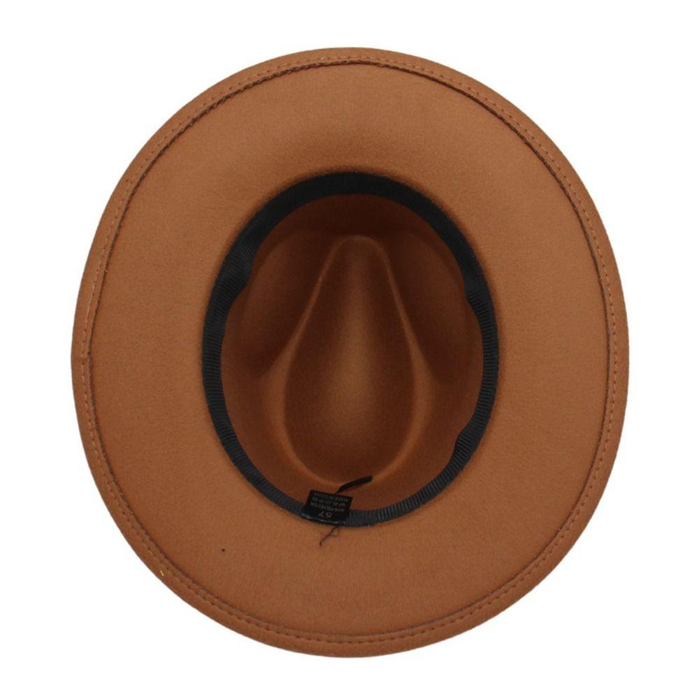 Artificial Suede Western Cowboy Hat Tibetan Style Jazz Fedora Hats Outdoor Riding
