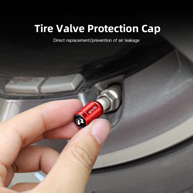 For VW Volkswagen Jetta MK5 Golf Car Styling Metal Car Tire Valve Caps Dust Prevention Accessories For R Volkswagen Bora GTI Mag