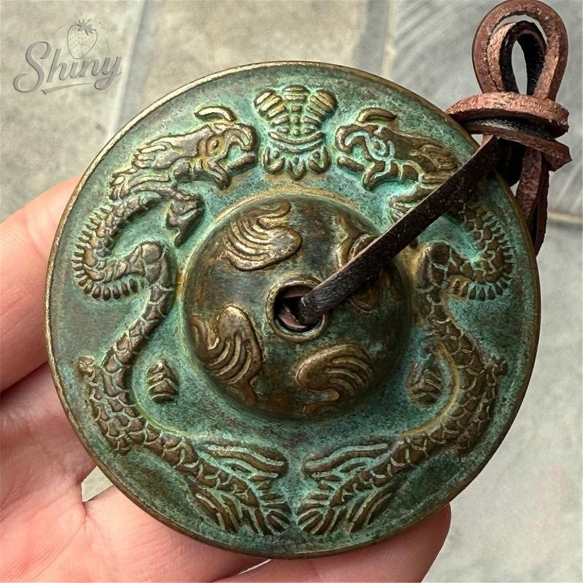 Momo Market Antique Tibetan Tingsha Cymbals Sanskrit Brass Chime Bells Meditation Gong For Spiritual Healing Mindfulness Yoga Buddhist
