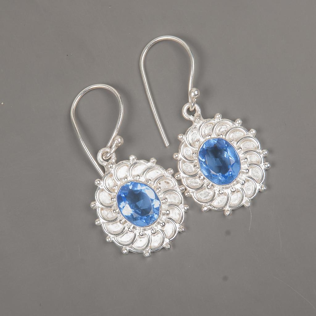 Wonderful Tanzanite Gemstone Jewelry, 925 Sterling Silver Earrings, Handmade Glorious Silver Jewelry, For Wedding Gift