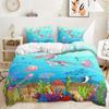 3D Marine Animal Bedding Set Turtle Duvet Cover Pillowcase 2/3pcs Single Double Bed Cover Gift Home Textile