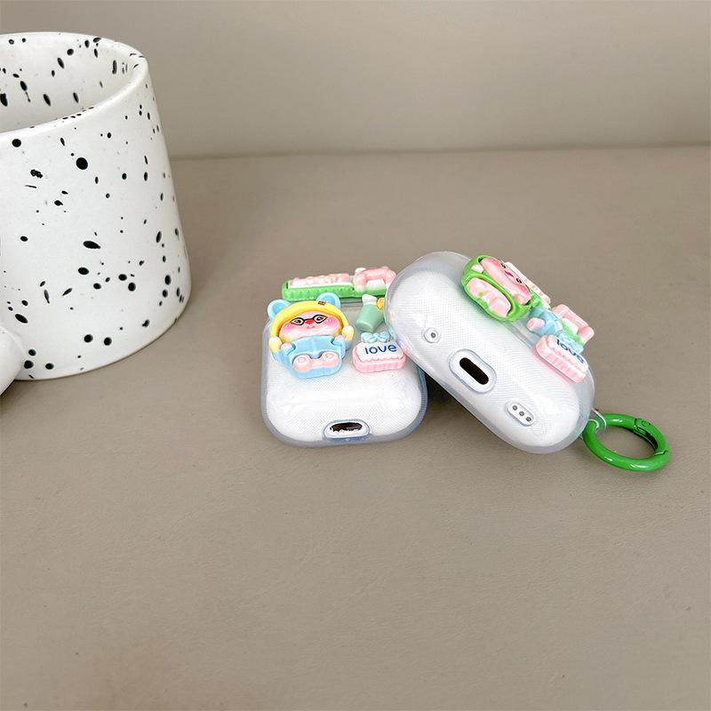 Cartoon Cute Beaver Buckle Earphone Cover Apple Bluetooth Protective Case For Airpods 1/2 Generation Silicone Pro3