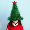 New Creative Christmas Hat Shiny Tinsel Colorful Poms Christmas Themed Hats Clothing Party Role-Playing Home Holiday Party Decor