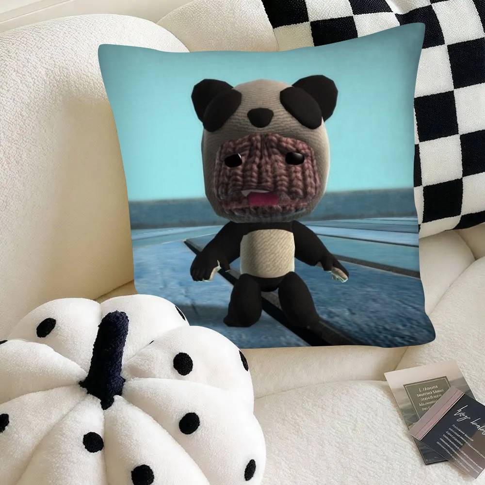 Funny LBP Sackboy Pillow Case Fashion Square Pillowcase Bedroom Sofa Room Ins Decoration Leisure