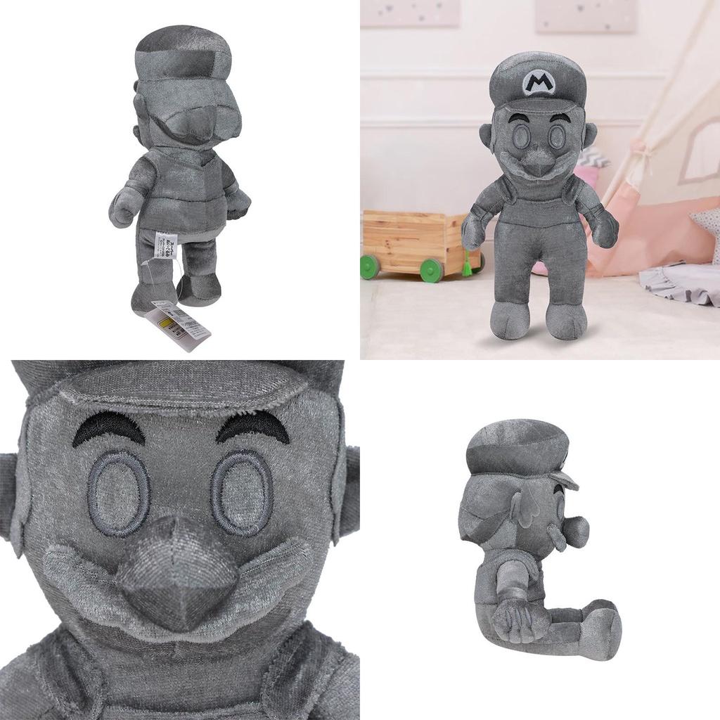 Pelúcia Super Mario 28cm Mario Prata Posição Sentada Mario de Metal Atacado