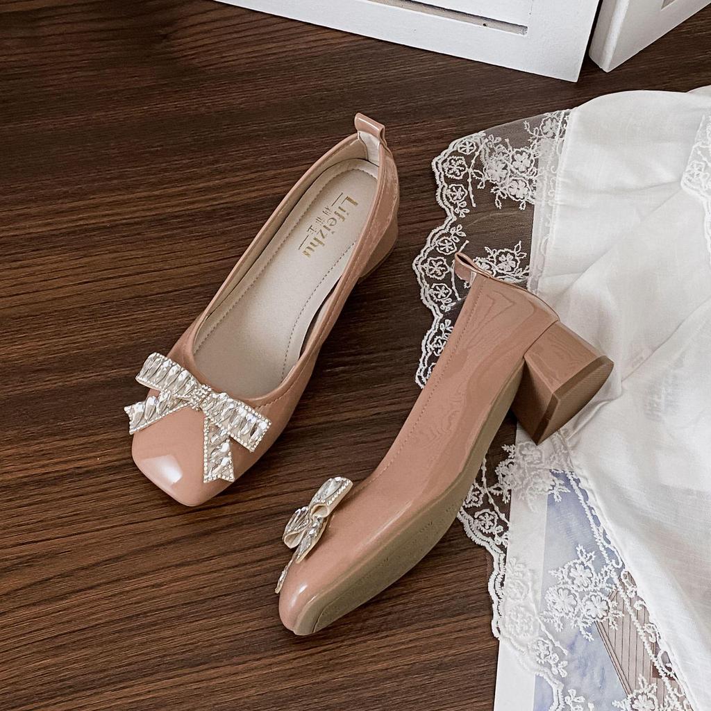 Red Mary Jane Chunky Heels for Women - Autumn 2025 Wedding & Dress Shoes, Plus Sizes Available