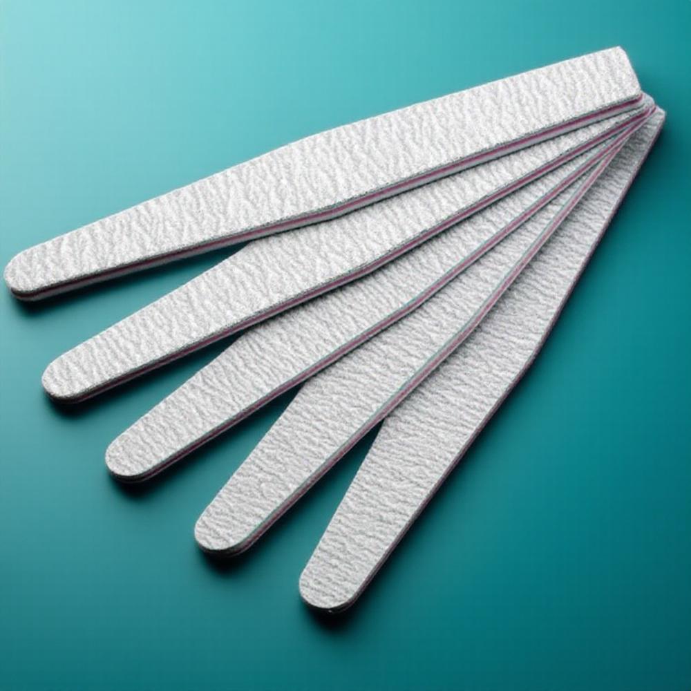5PCS Manicure Tools Purple Core Gray Sanding File Half Moon Prong Straight Wide Nail Files