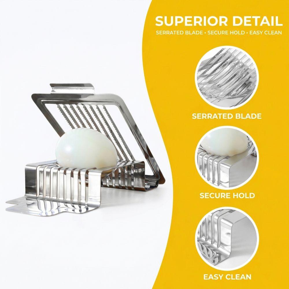 Stainless Steel Egg Slicers Multifunctional Heavy Duty Mushroom Slicers with Round Groove Easy Support Egg Cutter