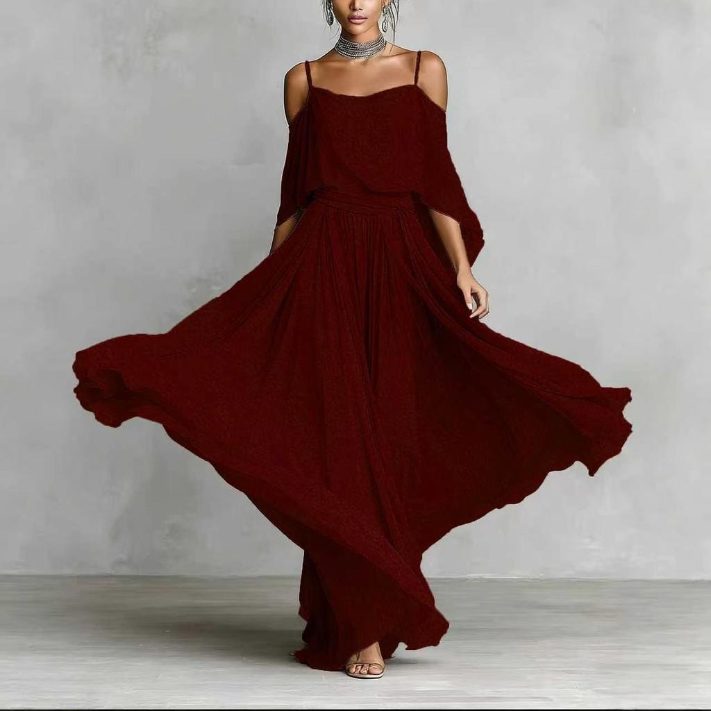 Abito da Donna Nuovi Stile Senza Maniche Scollo Aperto Manica Larga Vestibilità Larga per Occasioni Formali