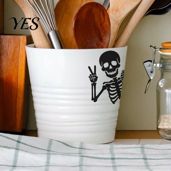 Switch Plate Decoration Funny Skeleton Sticker, Waterproof Light Decals, Self Adhesive Decor Decals Wall Art Decor, Removable for Bedroom Living Room